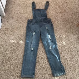 Skinny denim overalls, new with tags from ragstock